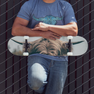 Highland cow portrait skateboard