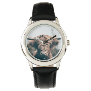 Highland cow portrait watch