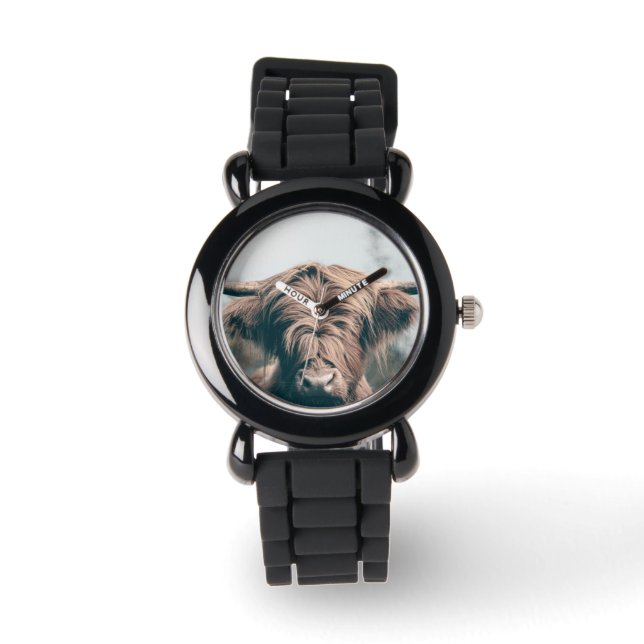 Highland cow portrait watch (Front)