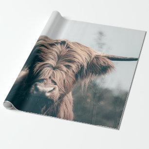 Highland cow portrait wrapping paper