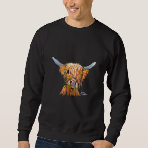 Highland Cow Print Animal Print ' Little Viking ' Sweatshirt