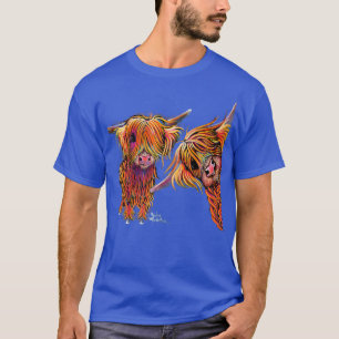 Highland Cow Print Animal Print ' Lolly & Pop ' T-Shirt