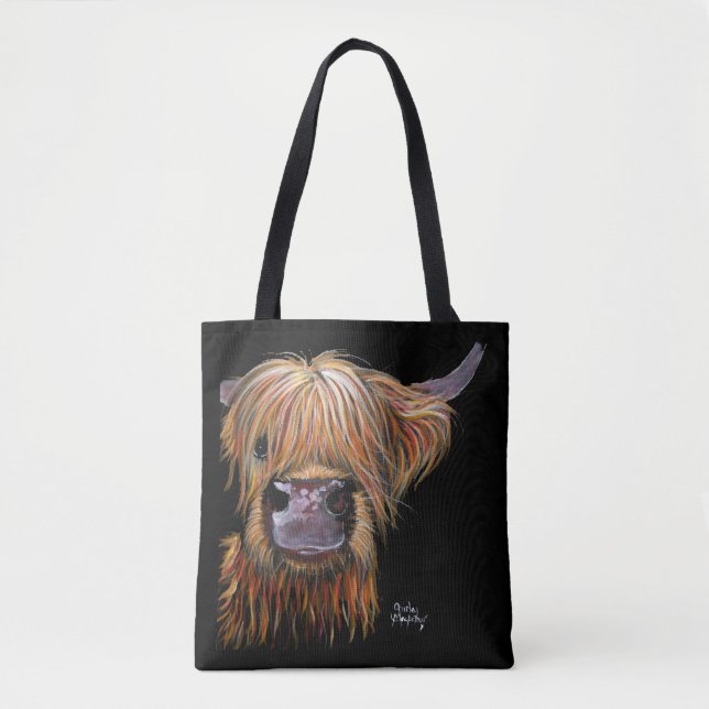 HiGHLaND CoW PRiNT "HeNRY' BY SHiRLeY MacARTHuR Tote Bag (Front)