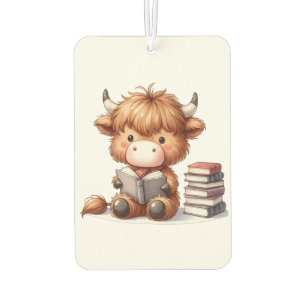 Highland Cow Reading Books Air Freshener