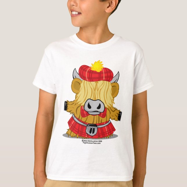Highland Cow Red Kilt T-Shirt (Front)