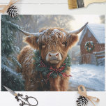Highland Cow Rustic Barnyard Christmas Decoupage Tissue Paper<br><div class="desc">Celebrate the holiday season with this charming artwork featuring a Highland cow in a rustic barnyard setting. The warm,  festive tones and cozy farm backdrop evoke the spirit of Christmas,  making it a perfect piece for animal lovers and those who cherish a countryside Christmas.</div>