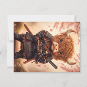 Highland Cow Samurai Postcard