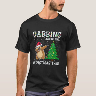 Highland Cow Santa Hat Dabbing Around the Christma T-Shirt