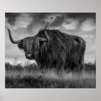 Highland Cow Scotland Rustic Brown monotone Post