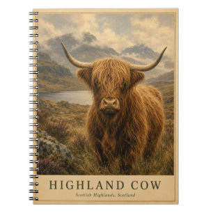 Highland Cow Scotland VINTAGE Notebook