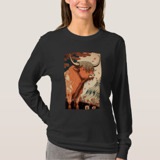 Highland Cow Scottish Cattle Ukiyo T-Shirt