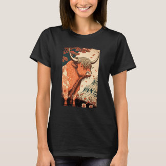 Highland Cow Scottish Cattle Ukiyo T-Shirt