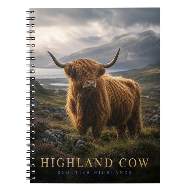 Highland Cow Scottish Highlands ANIMALS Notebook (Front)