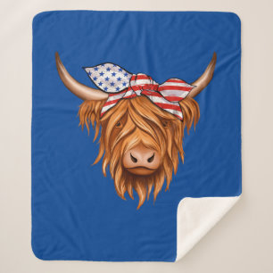 Highland Cow Sherpa Blanket