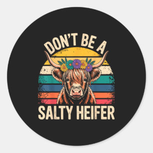 Highland Cow Shirt Funny Men Women  Classic Round Sticker