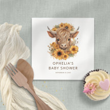 Highland Cow Sunflowers Baby Shower