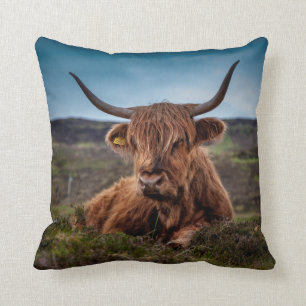 Highland Cow Throw Pillow