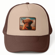 Highland Cow Trucker Hat, Cowboy Trending