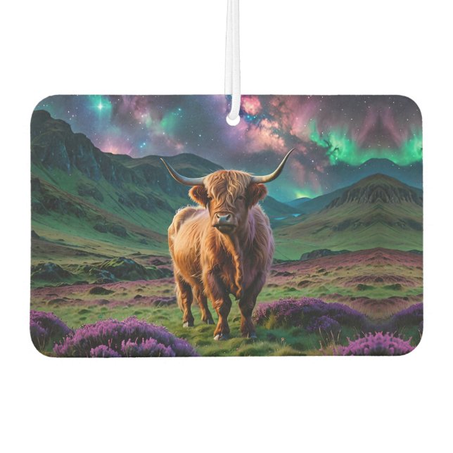 Highland Cow Under The Stars Air Freshener (Front)