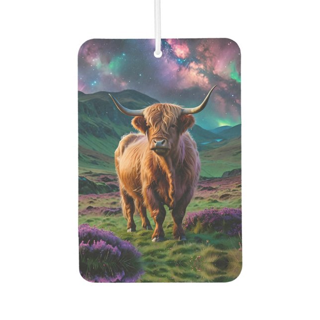Highland Cow Under The Stars Air Freshener (Front)