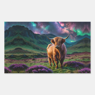 Highland Cow Under The stars Sticker
