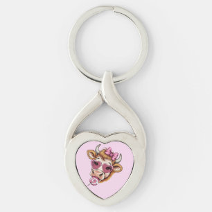 Highland Cow Valentine Coquette Valentine's Day  Keychain