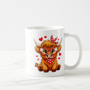 Highland Cow Valentines Day Funny Hearts Valentine Coffee Mug