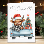 Highland Cow Vintage Blue Truck Merry Christmas Holiday Card<br><div class="desc">Celebrate the holiday season with a touch of rustic charm and whimsy with our delightful Christmas card featuring a Highland cow! This card is the perfect blend of vintage aesthetics and festive cheer, making it an ideal choice for those who love farmhouse decor and farm animals. Design Elements Highland Cow:...</div>