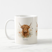 Highland Cow Watercolor Personalized