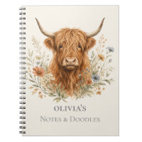 Highland Cow Watercolor Personalized