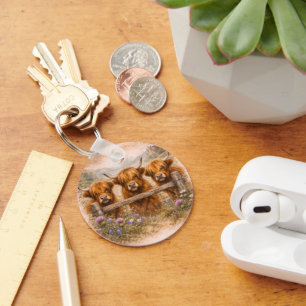 Highland Cow - Watercolour Animals Keychain
