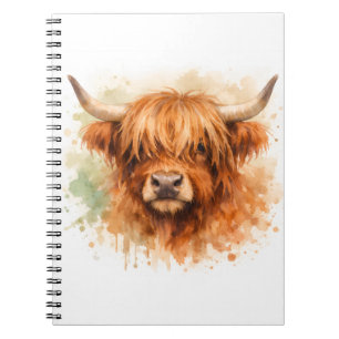 Highland Cow - Watercolour Animals Notebook