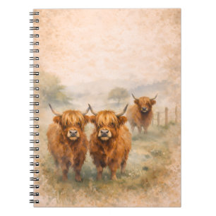 Highland Cow - Watercolour Animals Notebook