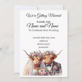 Highland Cow Wedding Invitation