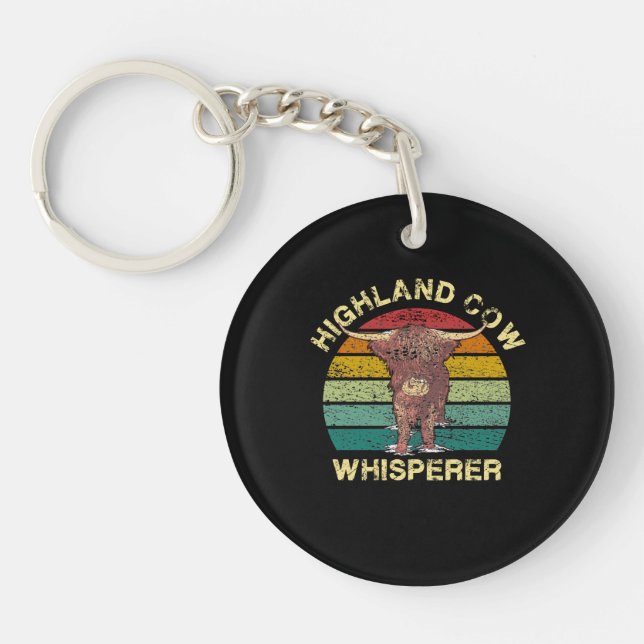 Highland Cow Whisperer Keychain (Front)