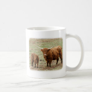 Highland Cow with calf 9Y316D-048 Coffee Mug