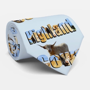 Highland Cow With Highland Cows Picture Logo, Tie