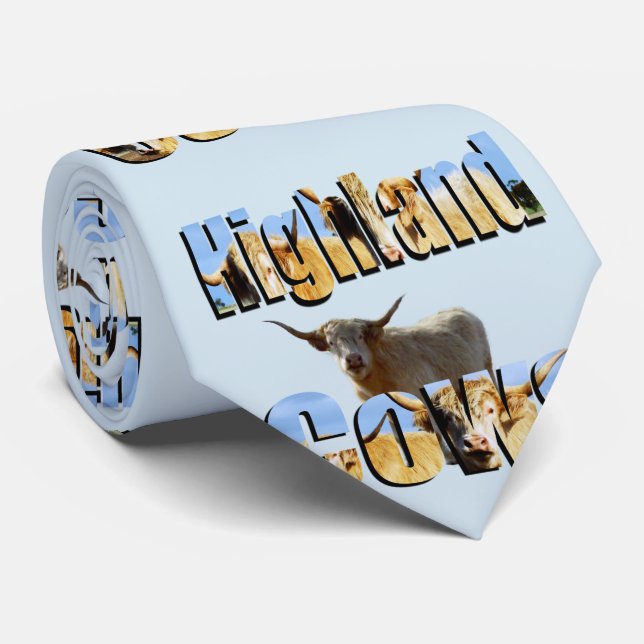 Highland Cow With Highland Cows Picture Logo, Tie (Rolled)