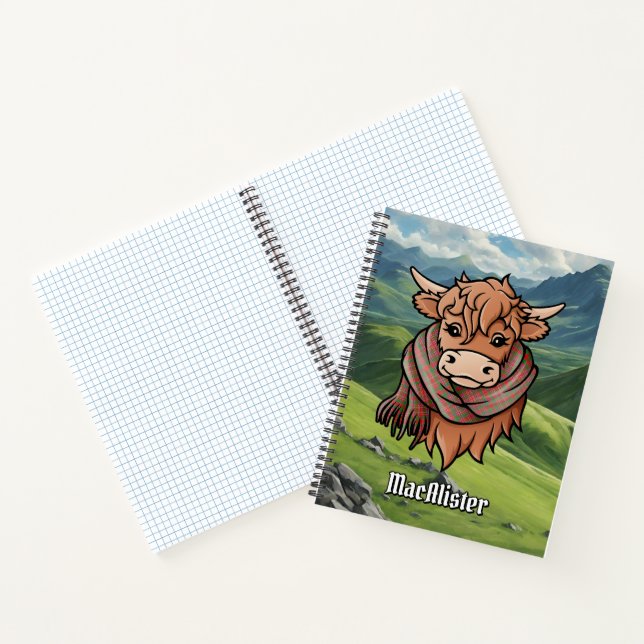 Highland Cow with MacAlister Tartan Scarf Notebook (Inside)
