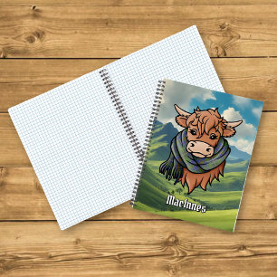 Highland Cow with MacInnes Tartan Scarf Notebook