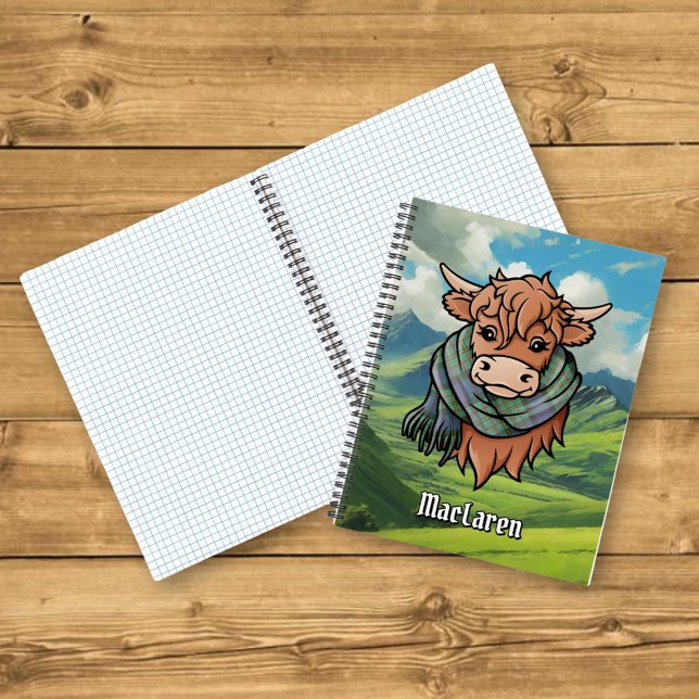 Highland Cow with MacLaren Tartan Scarf Notebook (Creator Uploaded)