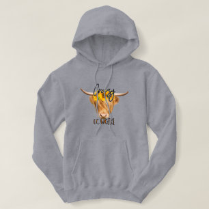 Highland Cow With Sunflower Decoration  Hoodie