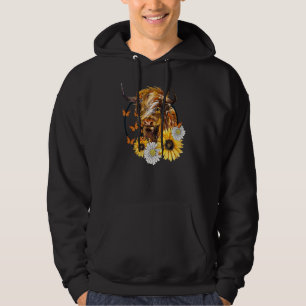 Highland Cow With Sunflowers Hoodie