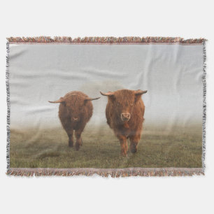 Highland Cow Woven Blanket