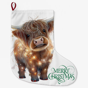 highland cow xmas Christmas Stocking