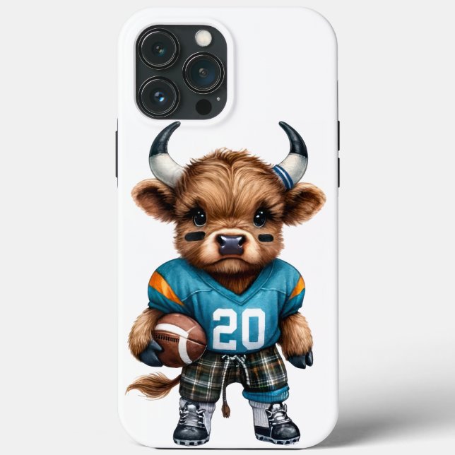 Highland Cows and Football Case-Mate iPhone Case (Back)