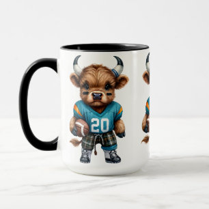 Highland Cows and Football Mug