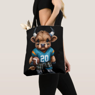 Highland Cows and Football Tote Bag