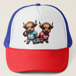 Highland Cows and Football Trucker Hat