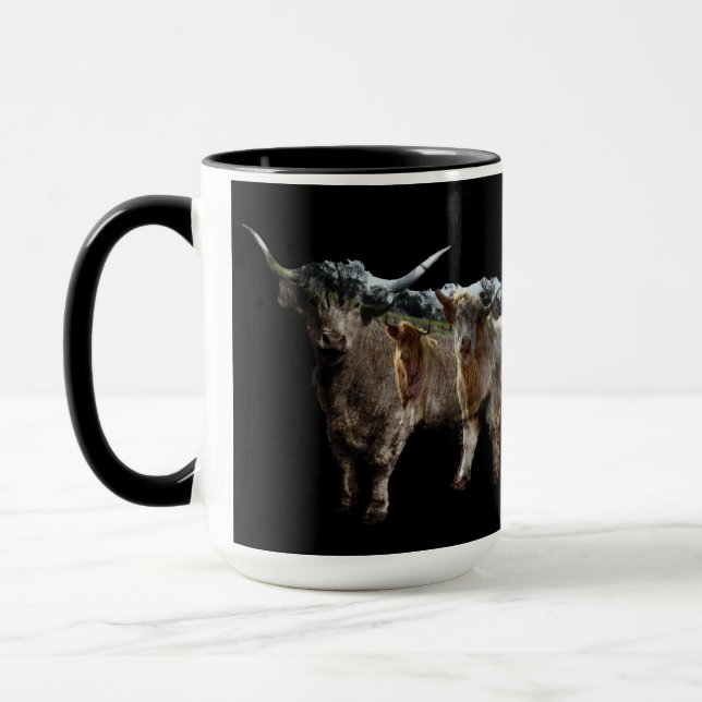 Highland Cows Design, Coffee Mug (Left)